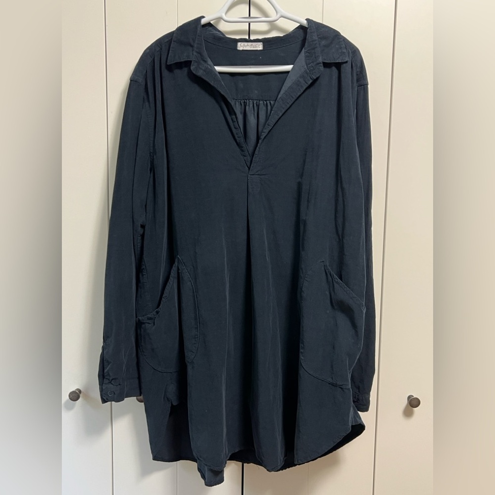 Free People CP Shades Teton tunic  Navy Micro Corduroy size xl